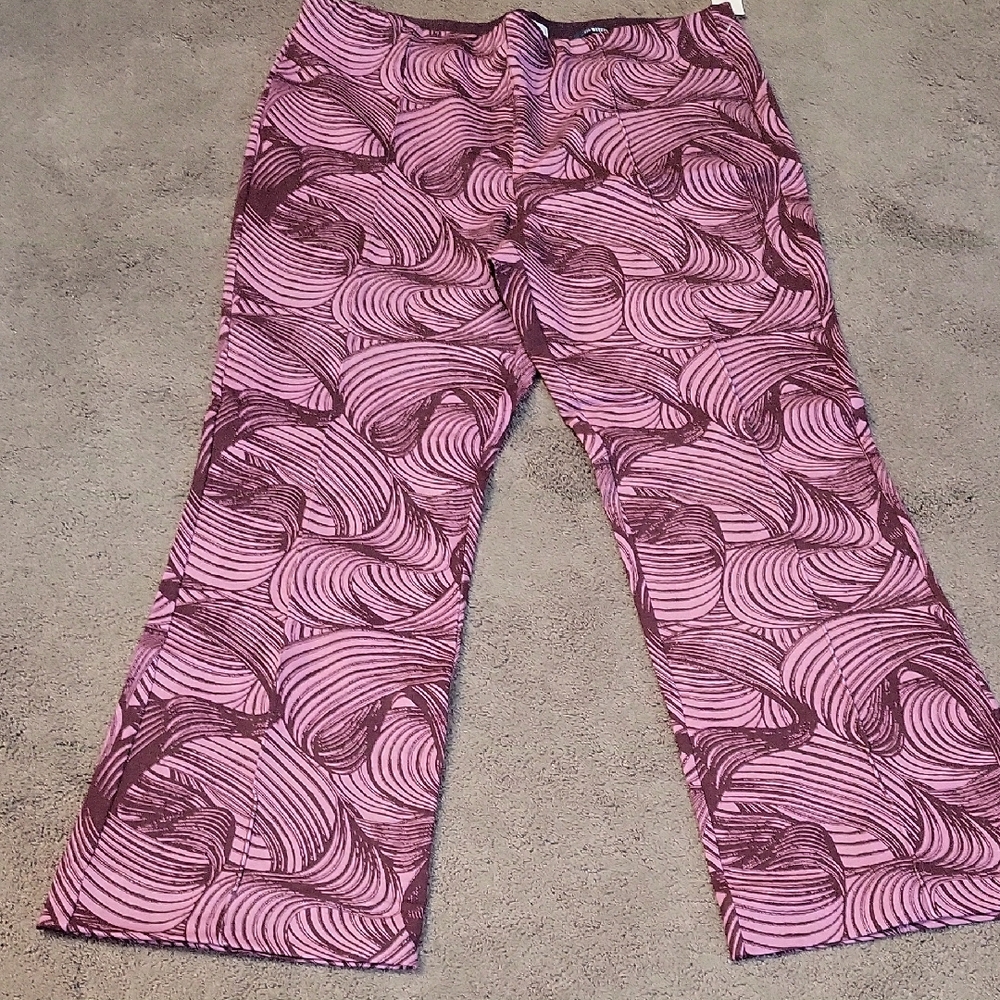Anthropologie Maeve The Margot Deep Plum and Pink Trim Skirt